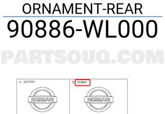 Nissan 90886WL000 ORNAMENT-REAR
