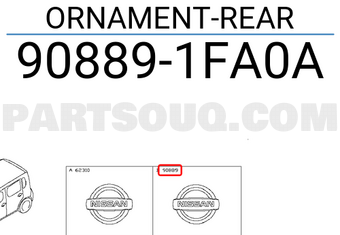 Nissan 908891FA0A ORNAMENT-REAR