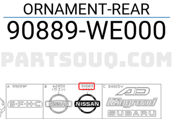Nissan 90889WE000 ORNAMENT-REAR