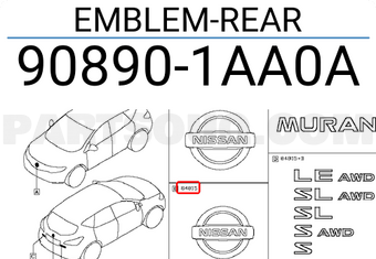 Nissan 908901AA0A EMBLEM-REAR