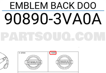 Nissan 908903VA0A EMBLEM BACK DOO