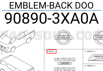 Nissan 908903XA0A EMBLEM-BACK DOO