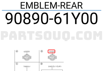 Nissan 9089061Y00 EMBLEM-REAR