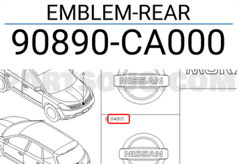 Nissan 90890CA000 EMBLEM-REAR