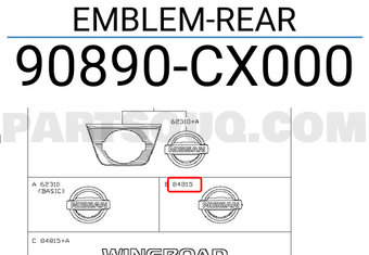 Nissan 90890CX000 EMBLEM-REAR