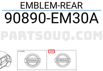 Nissan 90890EM30A EMBLEM-REAR