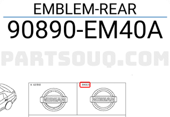 Nissan 90890EM40A EMBLEM-REAR