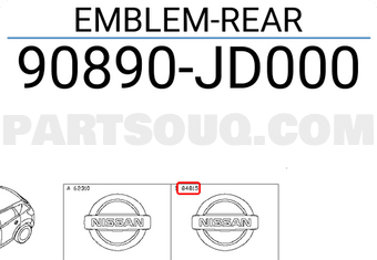 Nissan 90890JD000 EMBLEM-REAR