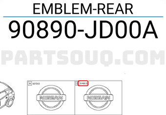 Nissan 90890JD00A EMBLEM-REAR