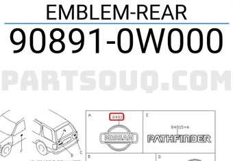 Nissan 908910W000 EMBLEM-REAR