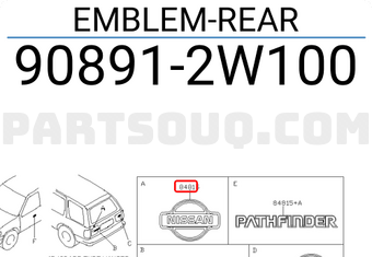 Nissan 908912W100 EMBLEM-REAR
