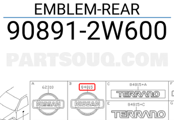 Nissan 908912W600 EMBLEM-REAR