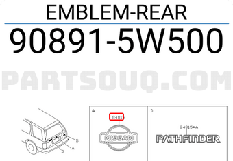 Nissan 908915W500 EMBLEM-REAR