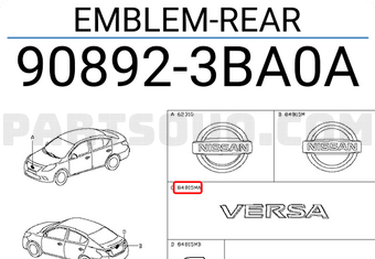 Nissan 908923BA0A EMBLEM-REAR