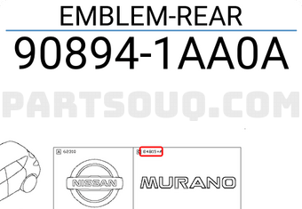 Nissan 908941AA0A EMBLEM-REAR
