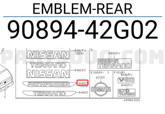 Nissan 9089442G02 EMBLEM-REAR