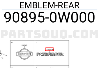 Nissan 908950W000 EMBLEM-REAR