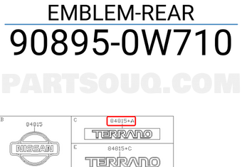 Nissan 908950W710 EMBLEM-REAR