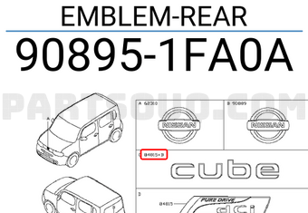 Nissan 908951FA0A EMBLEM-REAR