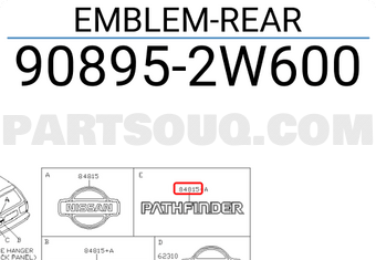 Nissan 908952W600 EMBLEM-REAR