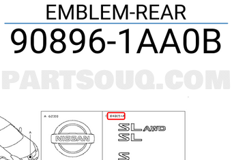 Nissan 908961AA0B EMBLEM-REAR