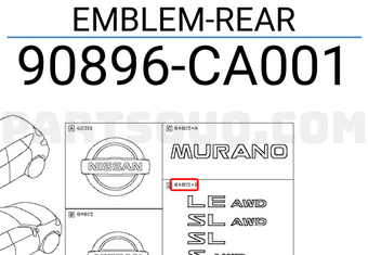 Nissan 90896CA001 EMBLEM-REAR