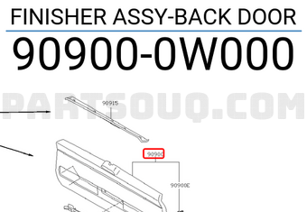 Nissan 909000W000 FINISHER ASSY-BACK DOOR