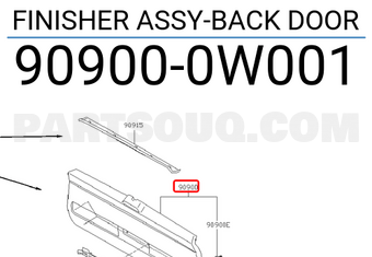 Nissan 909000W001 FINISHER ASSY-BACK DOOR