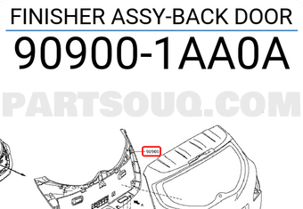 Nissan 909001AA0A FINISHER ASSY-BACK DOOR