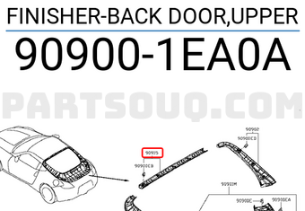Nissan 909001EA0A FINISHER-BACK DOOR,UPPER