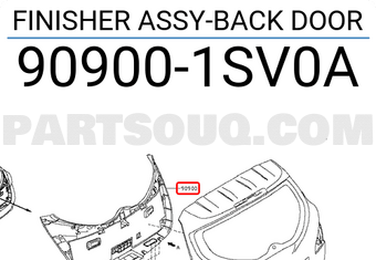 Nissan 909001SV0A FINISHER ASSY-BACK DOOR