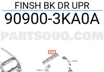 Nissan 909003KA0A FINSH BK DR UPR
