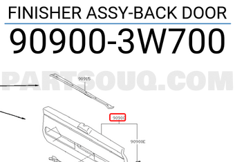 Nissan 909003W700 FINISHER ASSY-BACK DOOR