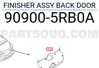 Nissan 909005RB0A FINISHER ASSY BACK DOOR