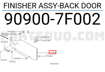 Nissan 909007F002 FINISHER ASSY-BACK DOOR