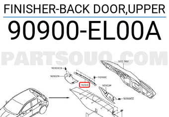 Nissan 90900EL00A FINISHER-BACK DOOR,UPPER