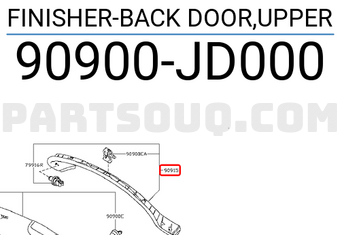 Nissan 90900JD000 FINISHER-BACK DOOR,UPPER