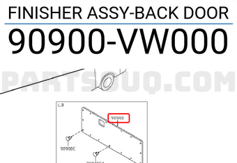 Nissan 90900VW000 FINISHER ASSY-BACK DOOR