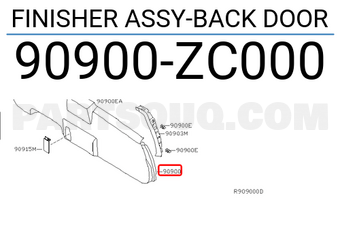 Nissan 90900ZC000 FINISHER ASSY-BACK DOOR