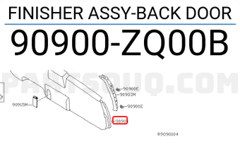 Nissan 90900ZQ00B FINISHER ASSY-BACK DOOR