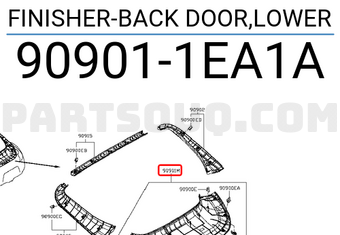 Nissan 909011EA1A FINISHER-BACK DOOR,LOWER