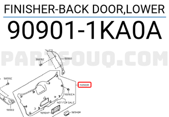 Nissan 909011KA0A FINISHER-BACK DOOR,LOWER