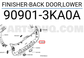 Nissan 909013KA0A FINISHER-BACK DOOR,LOWER