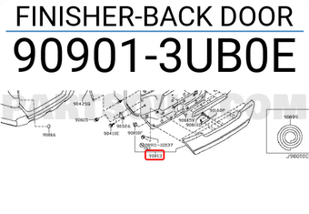 Nissan 909013UB0E FINISHER-BACK DOOR