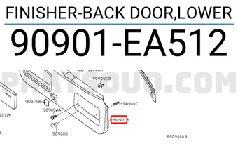 Nissan 90901EA512 FINISHER-BACK DOOR,LOWER