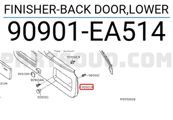 Nissan 90901EA514 FINISHER-BACK DOOR,LOWER