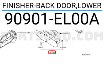 Nissan 90901EL00A FINISHER-BACK DOOR,LOWER