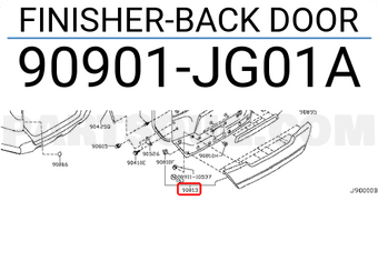 Nissan 90901JG01A FINISHER-BACK DOOR