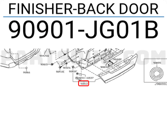 Nissan 90901JG01B FINISHER-BACK DOOR