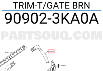 Nissan 909023KA0A TRIM-T/GATE BRN